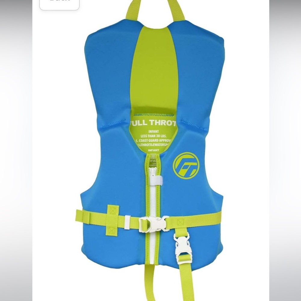 Full Throttle Infant Life Jacket NWT Blue/green